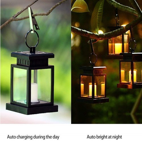 Led Hanging Solar Lights sulkily Waterproof Handing Solar Candle Lantern Hanging Decoration Garden Night Light