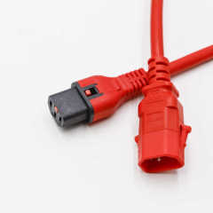 IEC 60320 POWER CORDS IEC CONNECTOR C14 C13 LOCKING RED