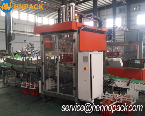 Juice bottle or water bottle case packing machine for mineral spring water bottle carton box packer