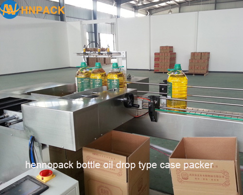 Automated drop type Case Packer for -Pouch-Oil Gravity carton box packer