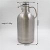 stainless steel double wall insulated1gal growlerwith flip top lid handle