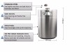 SUS 304 stainless steel draft beer kegs size