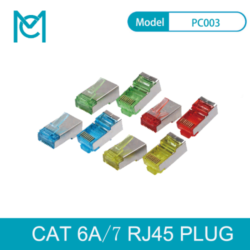 MC CAT 6A Modular RJ45 Plug 8P8C Shielded For AWG 24-26
