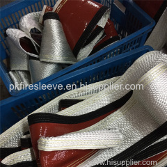 Silicone fiberglass fire proof sleeve with velcro for cable wire hose protection