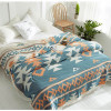 100% cotton quilt Bohemia Style duvet AB side bedspread 4 layer Gauze Jacquard blanket