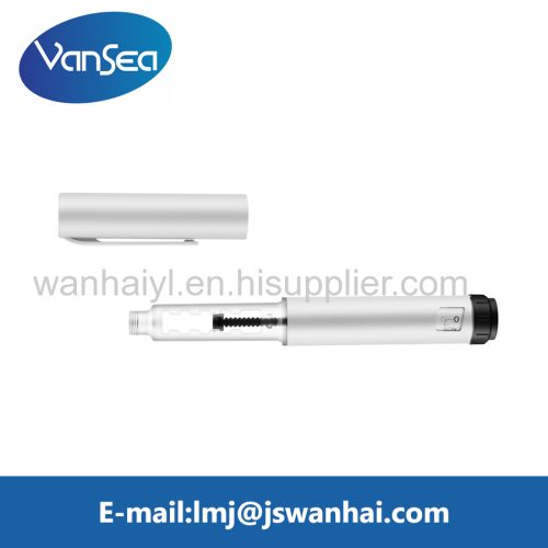 Disposable insulin pen for plastic