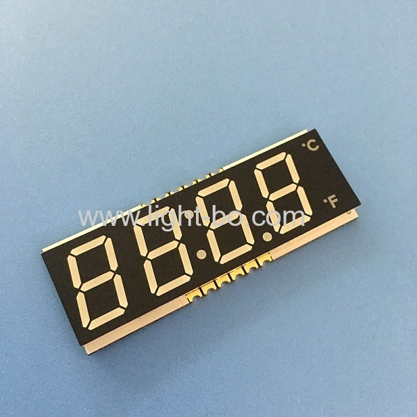 Ultra thin 4 Digit 12mm common cathode white SMD LED Display for mini oven timer