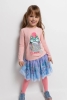 Childen's girls skirt with plisse mesh with printing