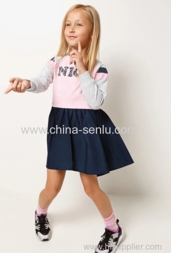 Childen's girls Dress with deco patch of front