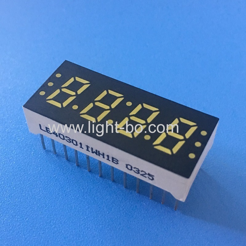 Ultra Bright White Four Digit 0.3" (7.6mm) Common Anode 7-Segment LED Display
