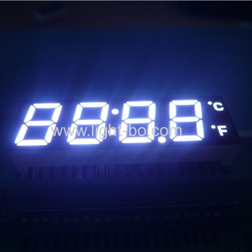 Customized ultra white 12mm 4 digit 7 segment led display common cathode for temperature control