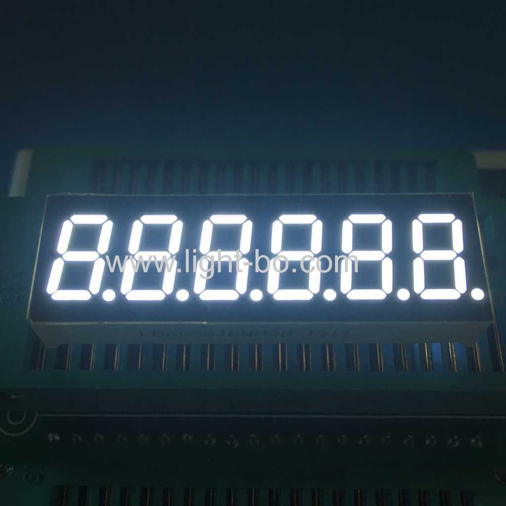 Ultra bright white 0.36" 6 digit 7 segment led display for instrument panel