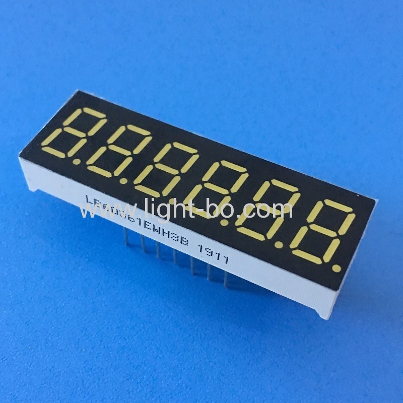 Ultra bright white 0.36" 6 digit 7 segment led display for instrument panel