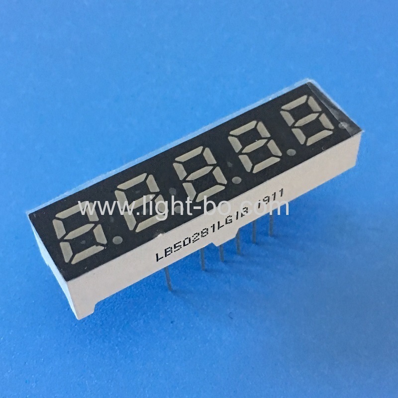 Pure Green 0.28inch 5 Digits 7 Segment LED Display Common cathode for instrument panel