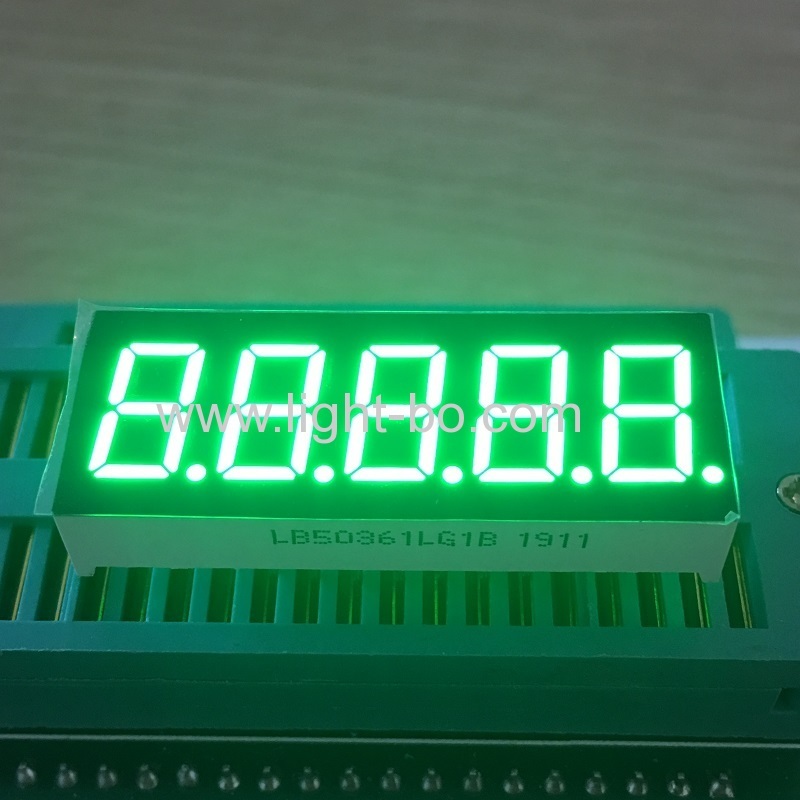 Pure Green 0.36inch 5 Digits 7 Segment LED Display Common cathode for instrument panel