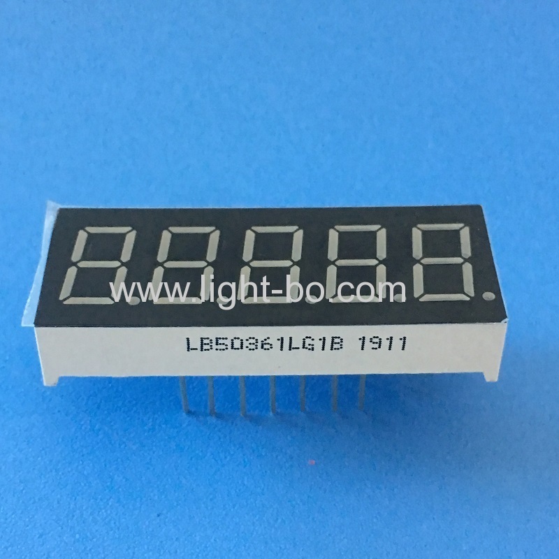 Pure Green 0.36inch 5 Digits 7 Segment LED Display Common cathode for instrument panel