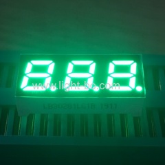 Triple digit 0.28inch pure green 7 segment led display common cathode for home appliances