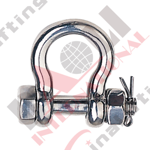 S.S. ROUND PIN SAFETY ANCHOR SHACKLE U. S TYPE AISI:304 or 316
