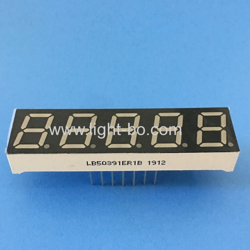 Super Red 0.39" 5 Digit 7 Segment LED Display common cathode for temperature indicator