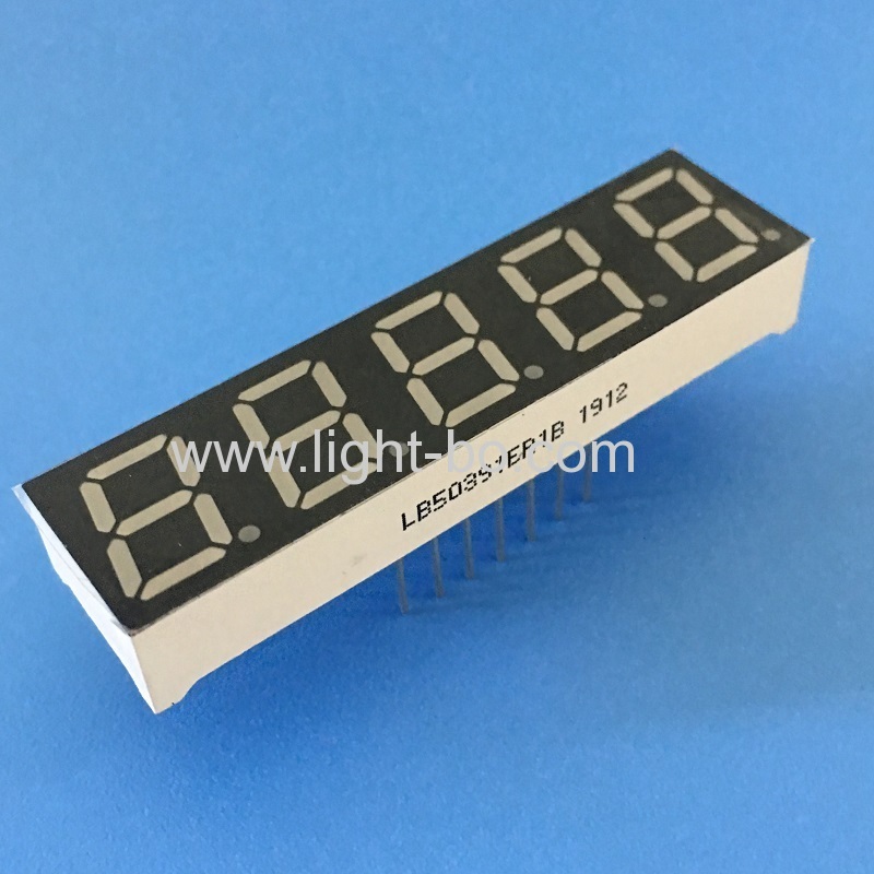 Super Red 0.39" 5 Digit 7 Segment LED Display common cathode for temperature indicator