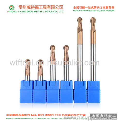 wtftools customized solid carbide ball nose end milling cutter