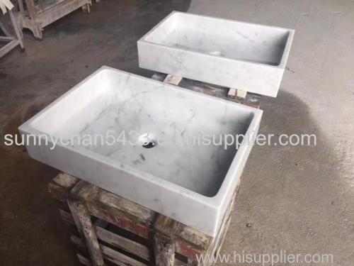 Carrara White Marble Sink