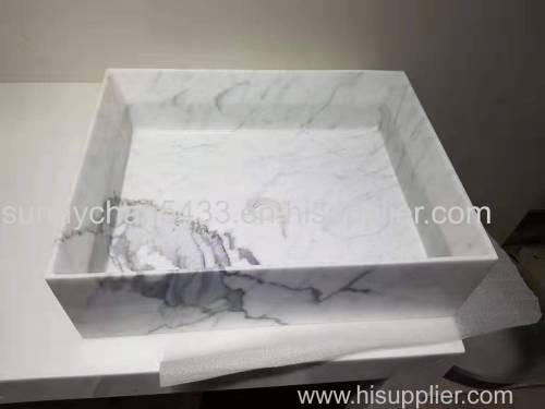 Carrara White Marble Sink