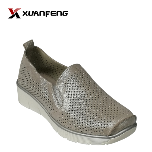 Quanzhou Factory Price Slip-on Loafer Shoe Fashion Ladies Leather Casual Shoes