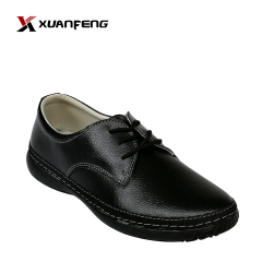 High Quality Women's Comfort Shoes Black Genuine Leather Flat Shoes