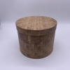 Hat Box With Weaved Bamboo Pattern