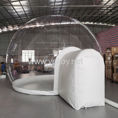 Inflatable snow globe bubble tent