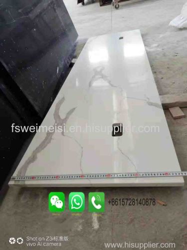 Foshan Weimeisi White Calacatta Quartz Slab for Kitchen Quartz Countertop