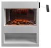 Portable stove with white finish Wooden cabinet