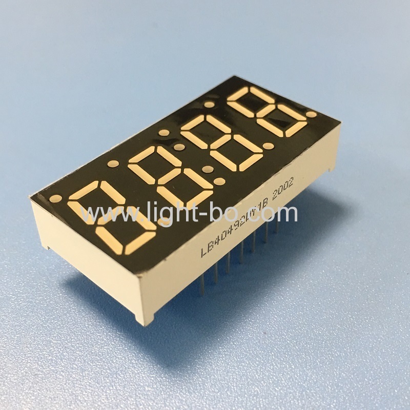 Ultra bright yellow common cathode 4 digit 7 segment led display for temperature humidity indicator