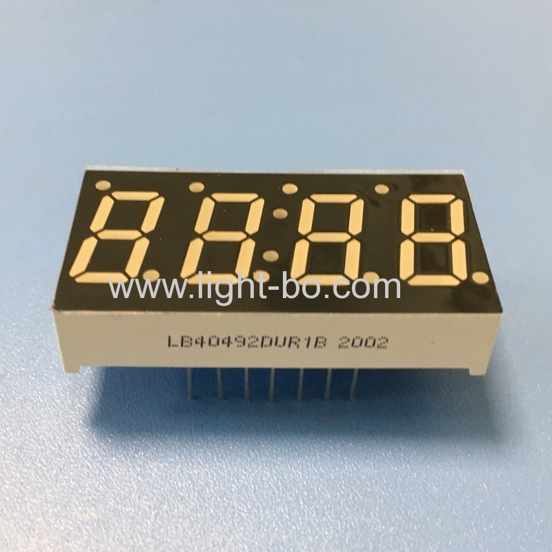 Customized ultra red 4 Digit 7 Segment LED Display common cathode for temperature controller