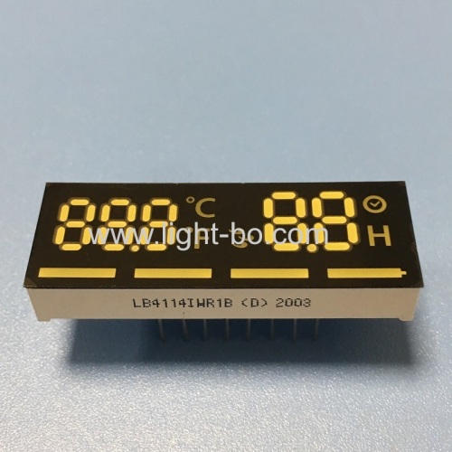 Customized ultra white / Red 7 Segment LED Display common anode for temperature /timer indicator