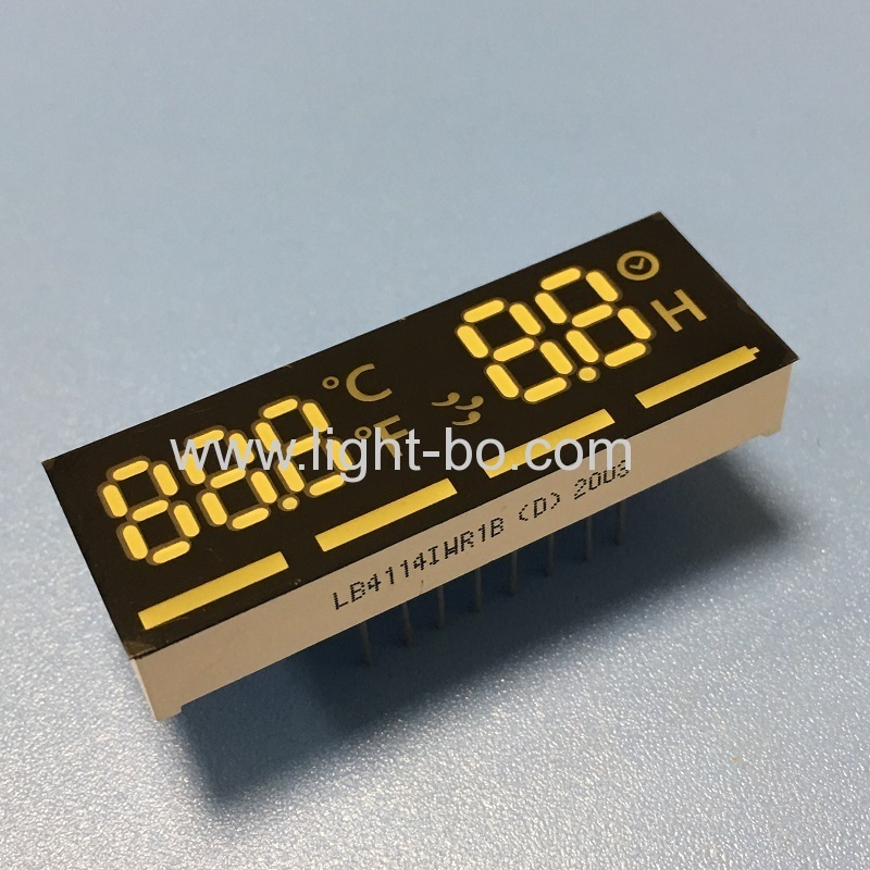 Customized ultra white / Red 7 Segment LED Display common anode for temperature /timer indicator
