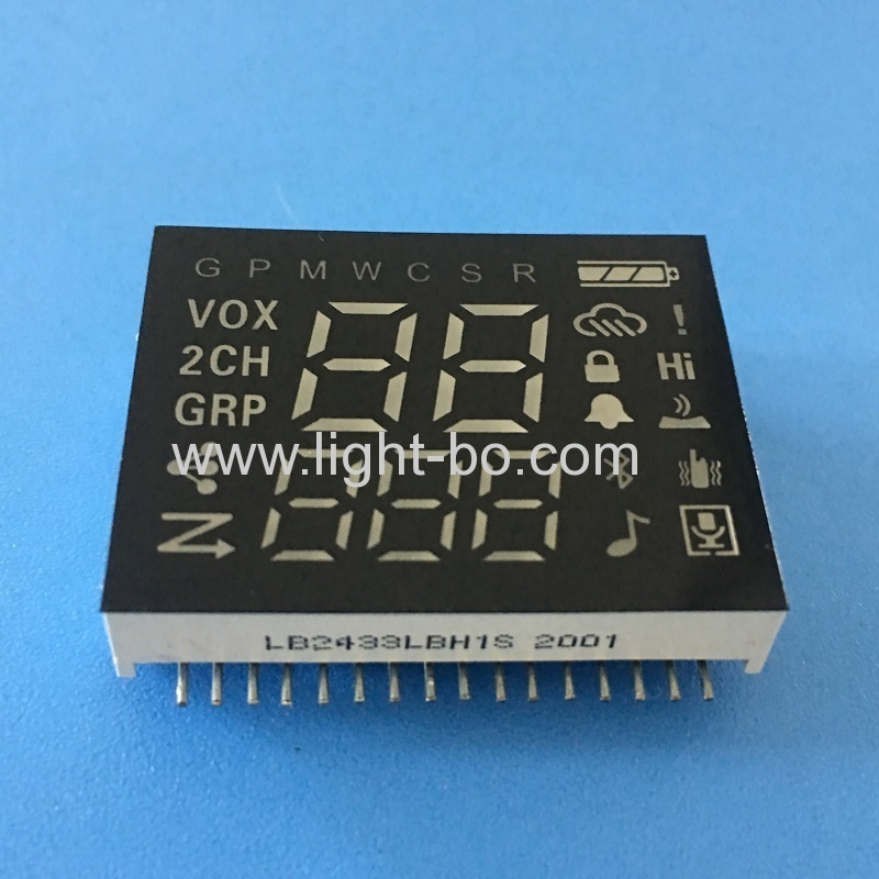 Ultra blue custom design 7 Segment led display module common cathode for portable Two Way Radio