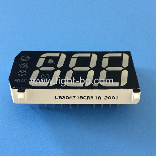 Multicolour Customized Triple Digit 7 Segment LED Display common anode for Refrigerator Controller