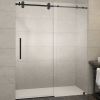 Frameless commercial hotel 10mm clear tempered glass sliding shower door