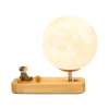 Wireless charging moon lamp or USB wooden table light for bedroom night lamp