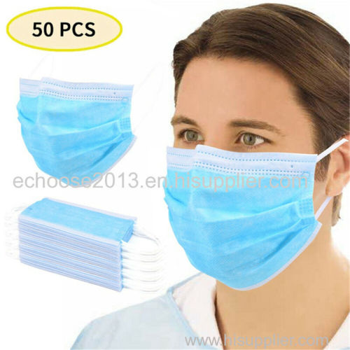 50X Disposable Face Masks Comfortable Earloop