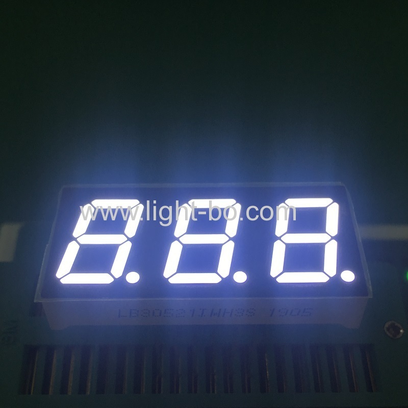 Ultra white 0.52" 3 Digit 7 Segment led display common anode with 20mm LONG pins