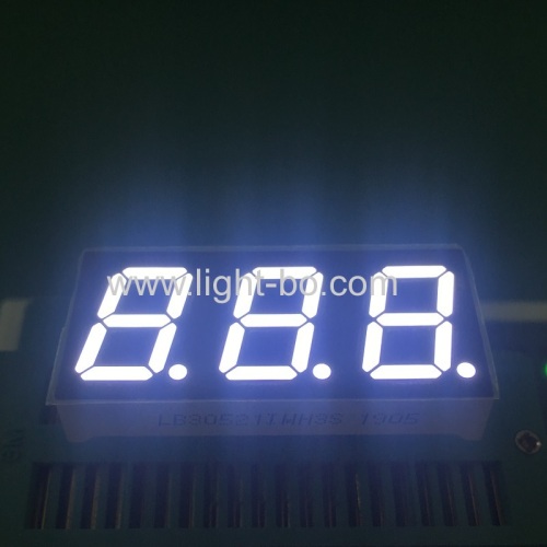 Ultra white 0.52  3 Digit 7 Segment led display common anode with 20mm LONG pins