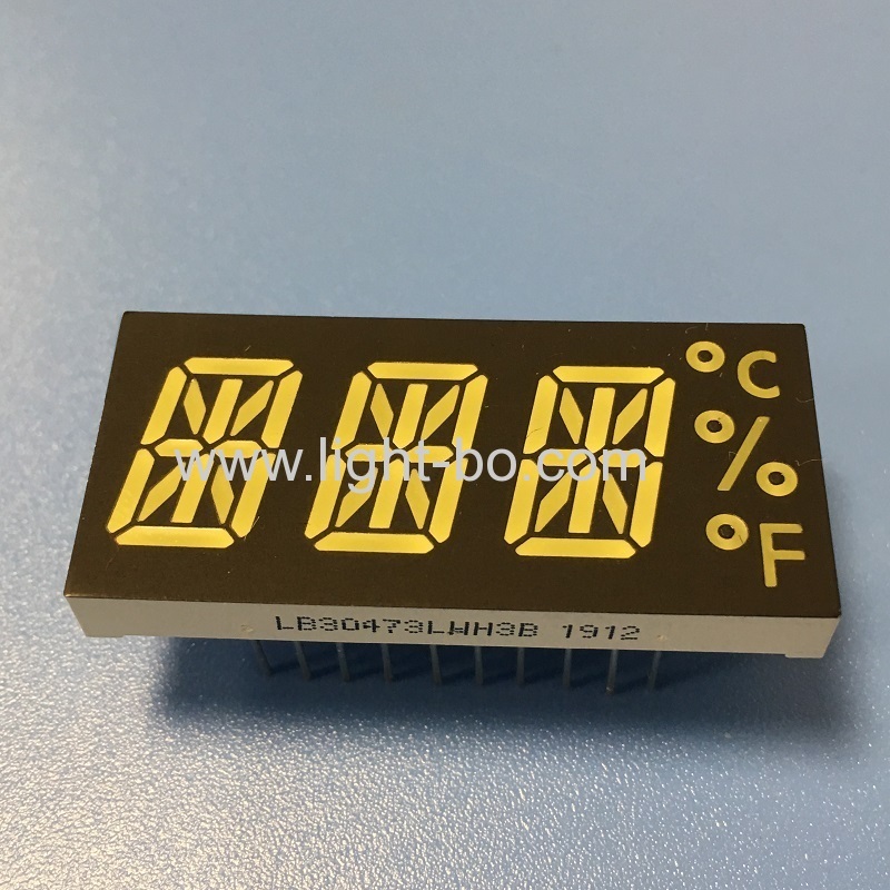 Ultra white Custom 3 Digit Alphanumeric LED Display common cathode for Temperature Controller