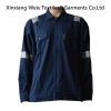 Navy Blue Flame Retardant Jacket / Arc Flash Fire Resistant Work Jacket With reflector