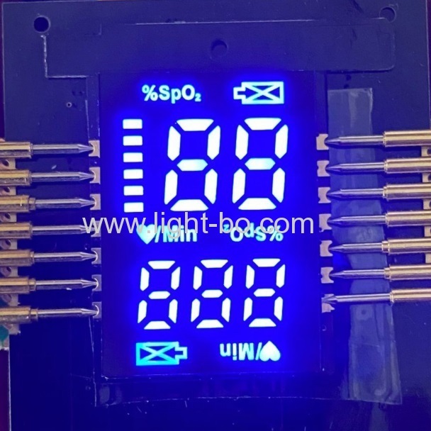 ultra thin customized SMD LED Display Ultra bright blue for Finger Pulse Oximeters