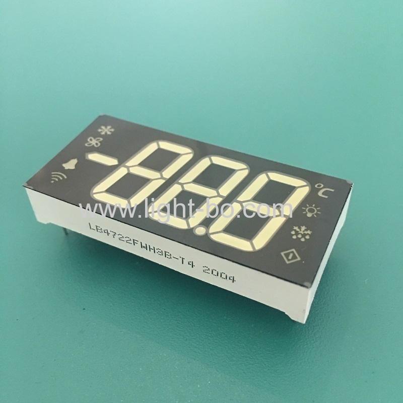 Customized ultra white 3 Digit 7 segment LED Display common cathode for Refrigerator Controller