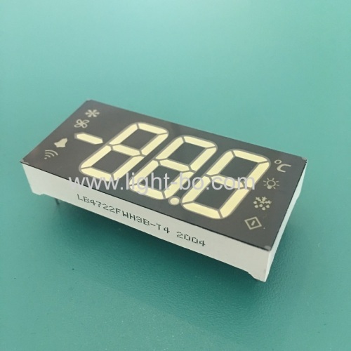 Customized ultra white 3 Digit 7 segment LED Display common cathode for Refrigerator Controller