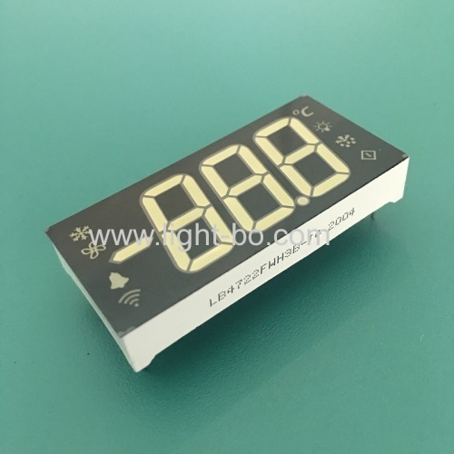 Customized ultra white 3 Digit 7 segment LED Display common cathode for Refrigerator Controller